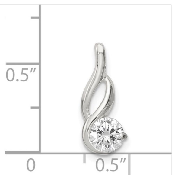 New Sterling Silver 925 brilliant cut CZ Necklace pendant 5 mm 18” - Picture 6 of 6